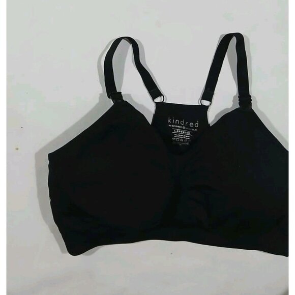 Kindred Bravely Racerback Bra Size Large Black Maternity Nursing Pumping - Picture 4 of 8